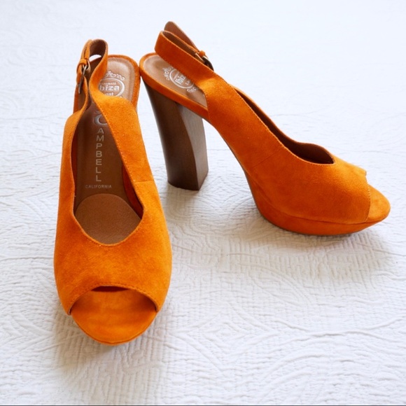 Jeffrey Campbell Shoes - Jeffrey Campbell Friend Orange Suede Heel